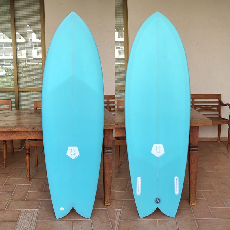 Resin tint fish surfboard