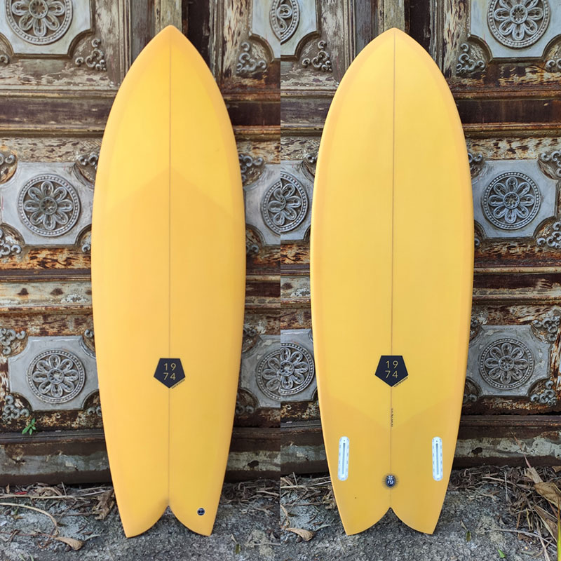 Retro Fish Surfboard and Twin Fin in California 1974 Surfboards