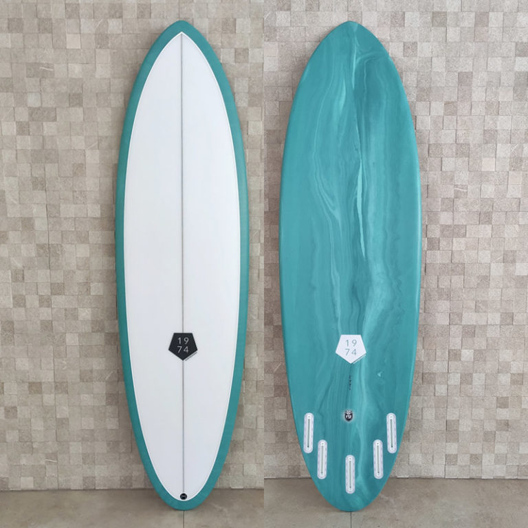 Resin swirl surfboard in california