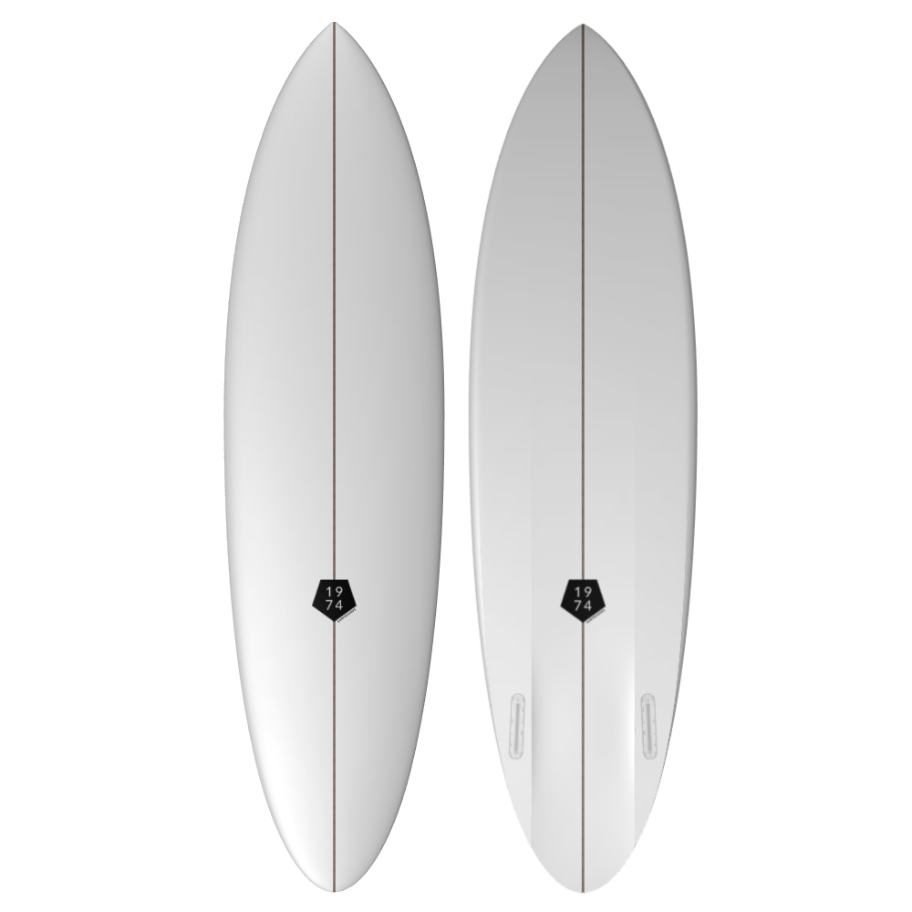 Twin Fin Mid Length Surfboard – 1974 Surfboards