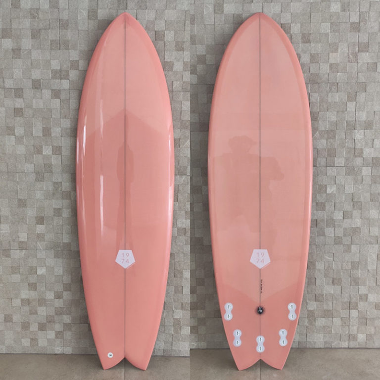 Mid length fish surfboard